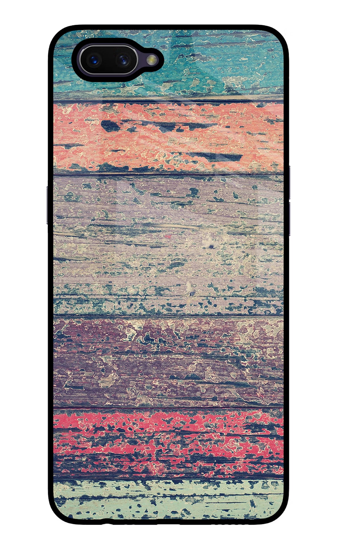 Colourful Wall Oppo A3S Glass Case Back Cover by Casekaro