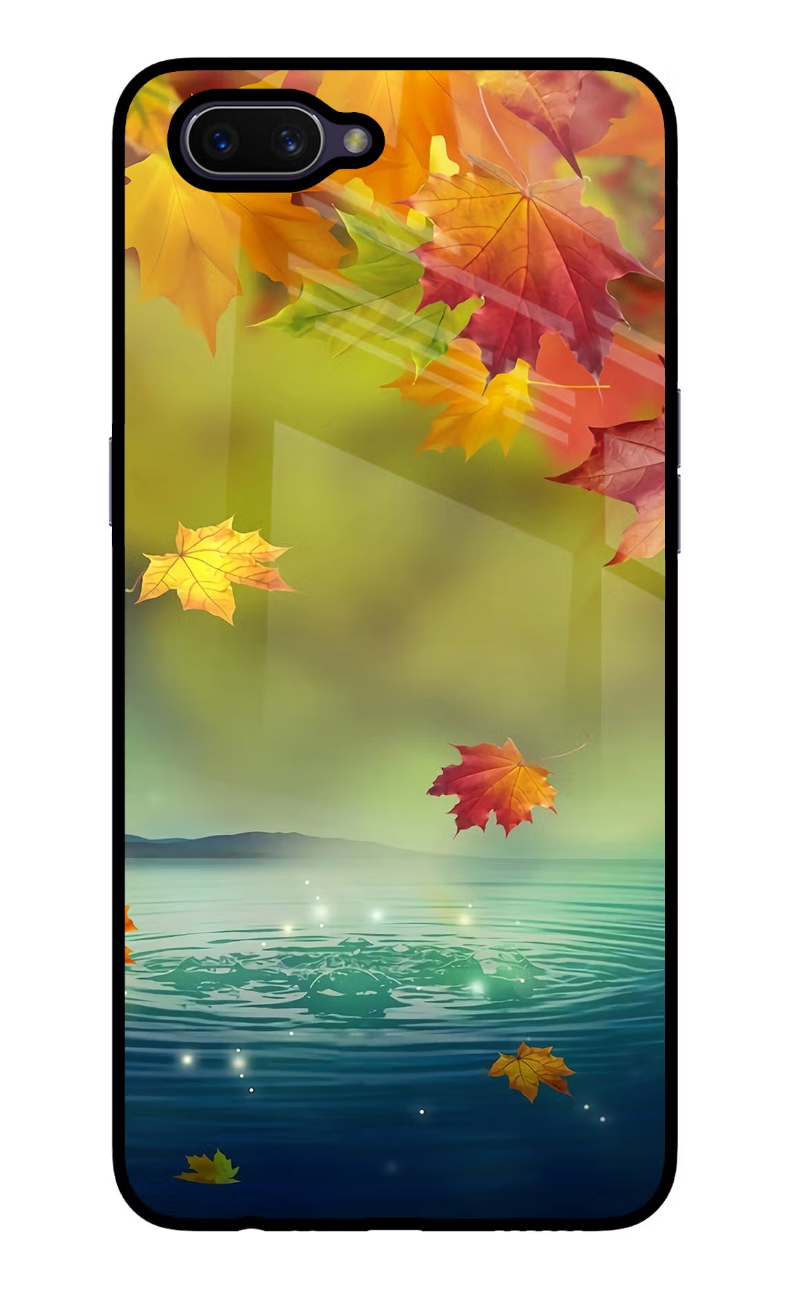 Flowers Oppo A3S Glass Case Back Cover by Casekaro
