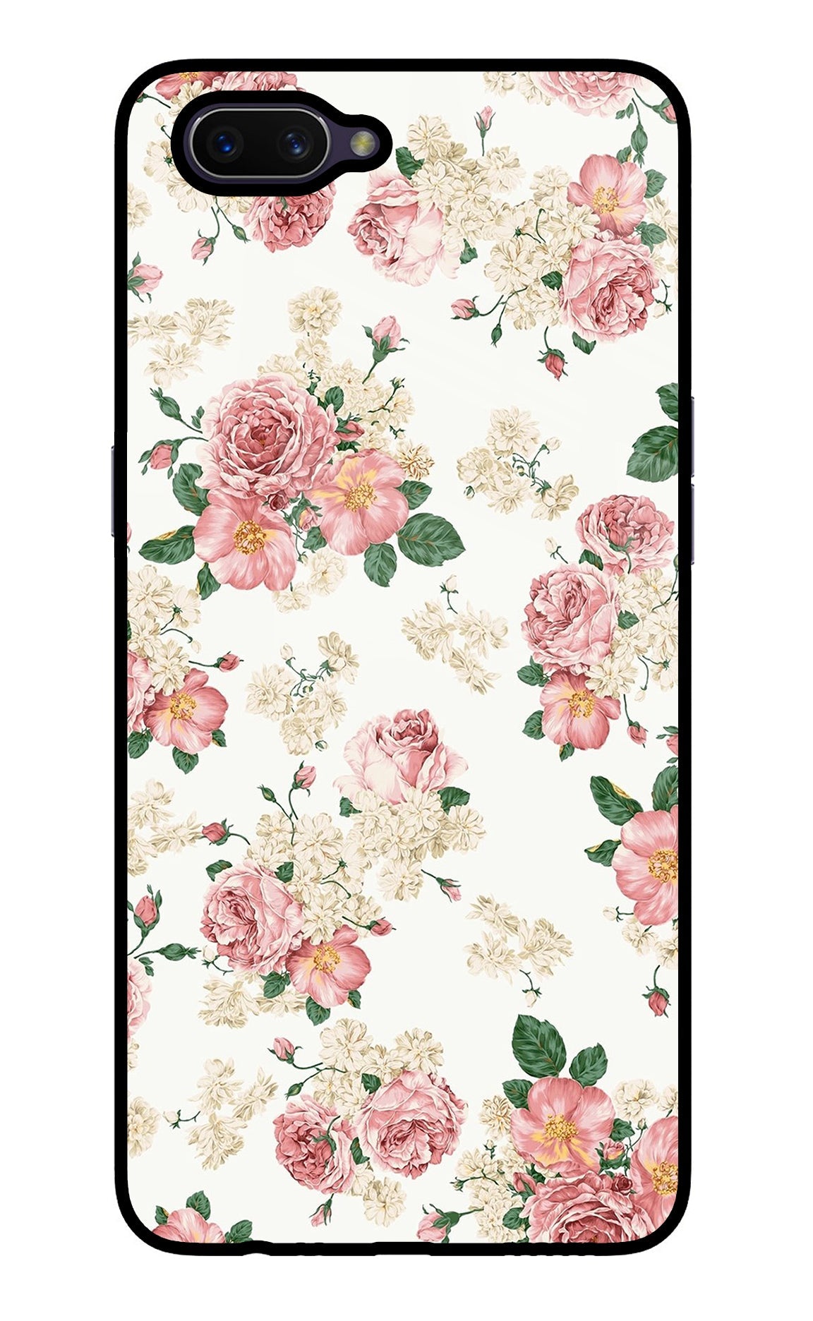 Flowers Oppo A3S Glass Case