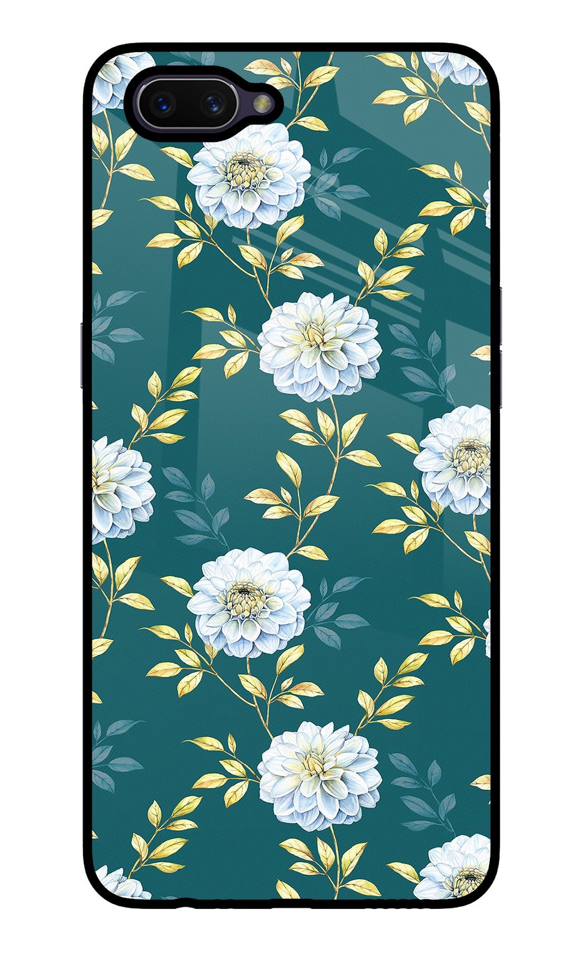 Flowers Oppo A3S Glass Case