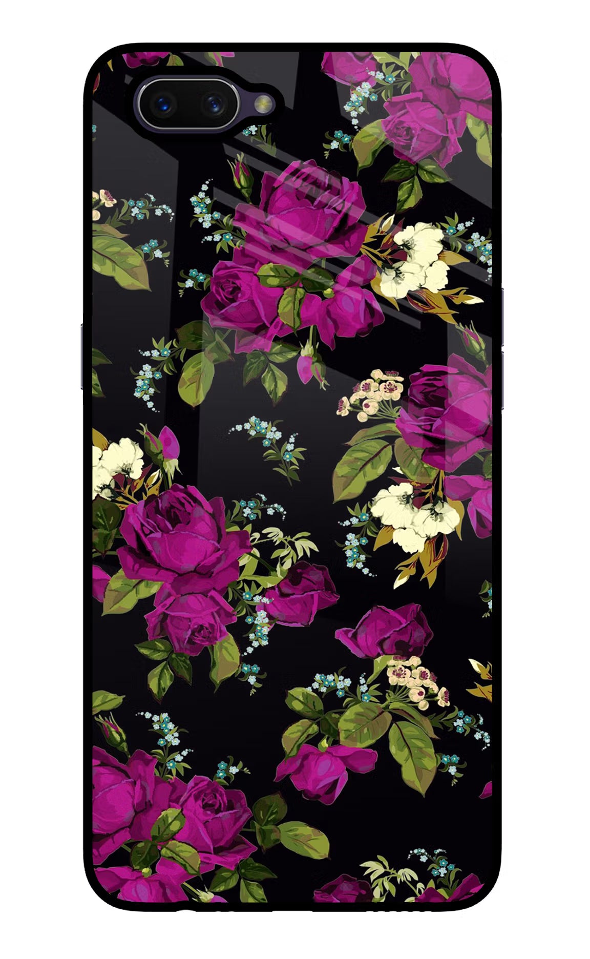 Flowers Oppo A3S Glass Case Back Cover by Casekaro