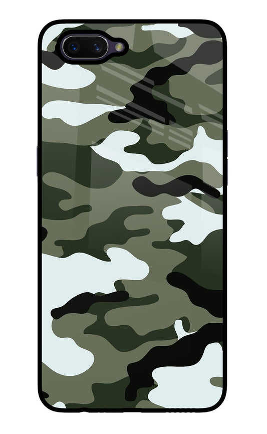 Camouflage Oppo A3S Glass Case