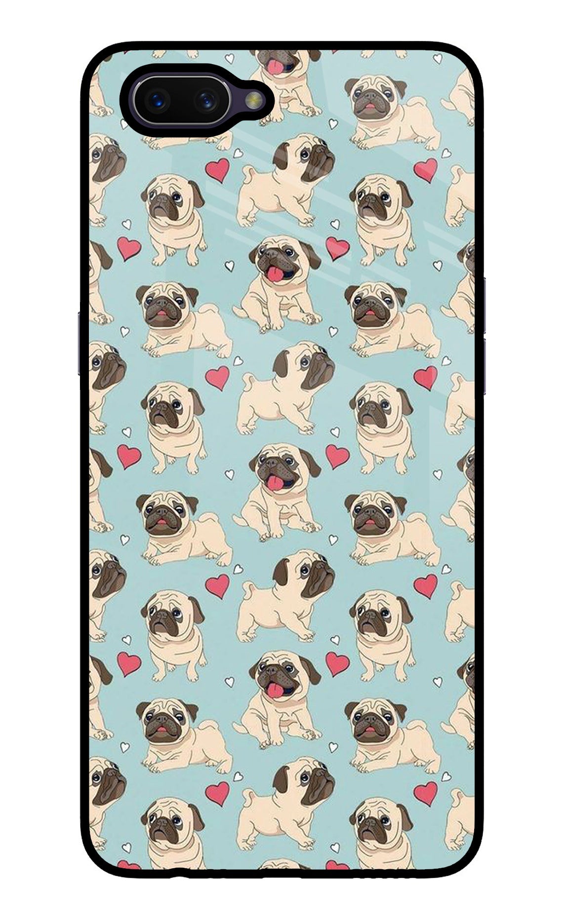 Pug Dog Oppo A3S Glass Case