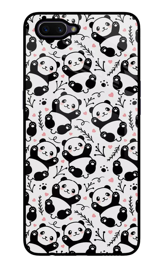 Cute Panda Oppo A3S Glass Case