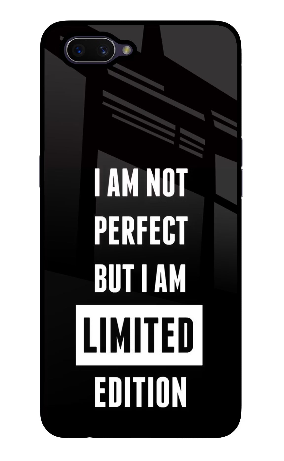 I Am Not Perfect But I Am Limited Edition Oppo A3S Glass Case Back Cover by Casekaro