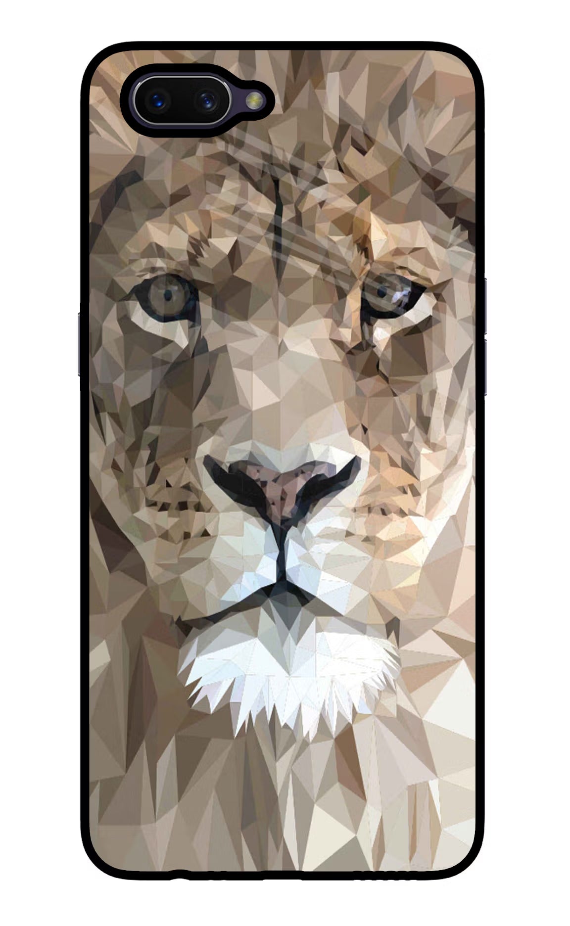 Lion Art Oppo A3S Glass Case Back Cover by Casekaro
