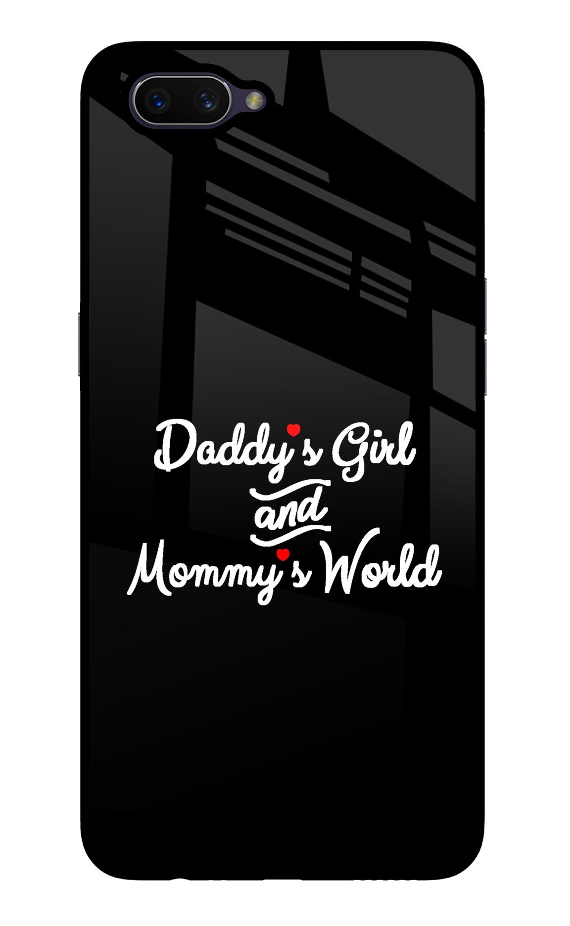 Daddy's Girl and Mommy's World Oppo A3S Glass Case