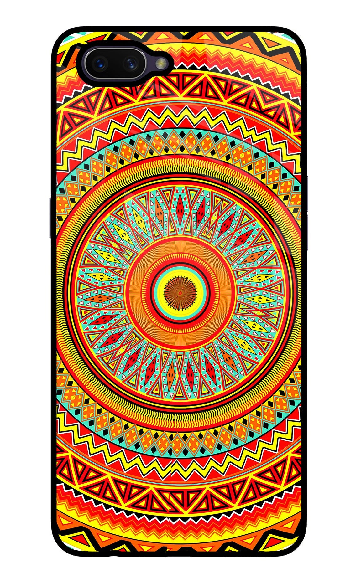 Mandala Pattern Oppo A3S Glass Case