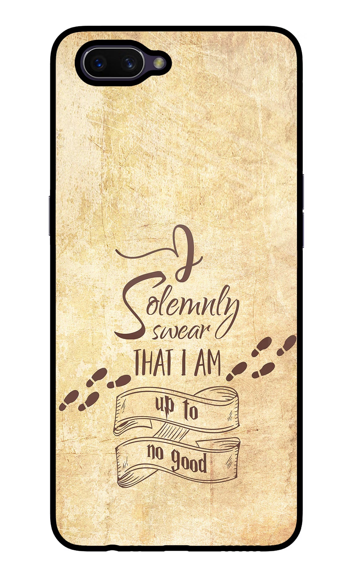 I Solemnly swear that i up to no good Oppo A3S Glass Case Back Cover by Casekaro