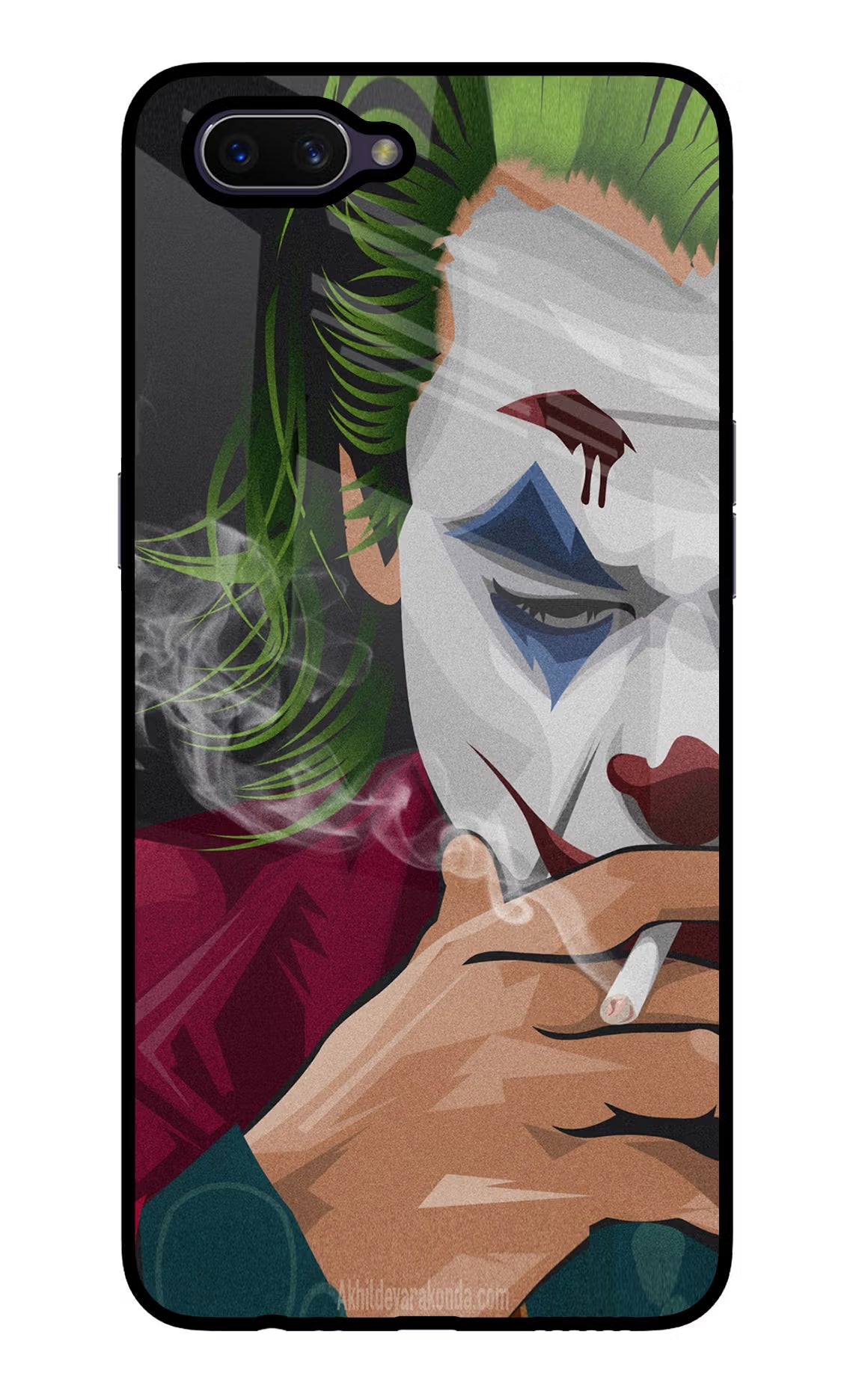 Joker Smoking Oppo A3S Glass Case Back Cover by Casekaro