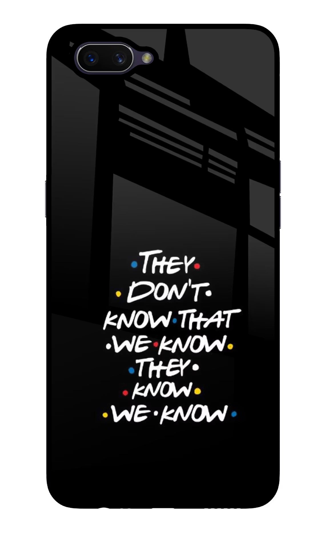 FRIENDS Dialogue Oppo A3S Glass Case Back Cover by Casekaro