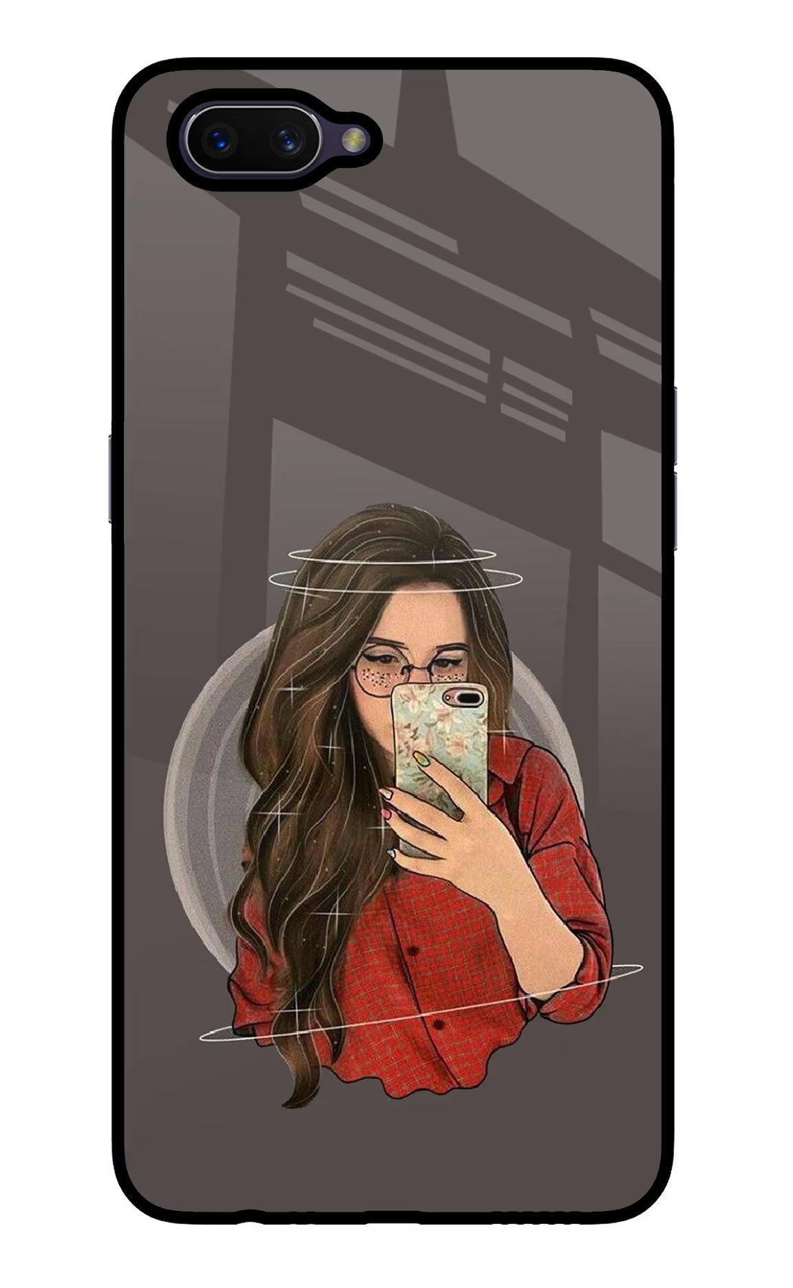 Selfie Queen Oppo A3S Glass Case Back Cover by Casekaro