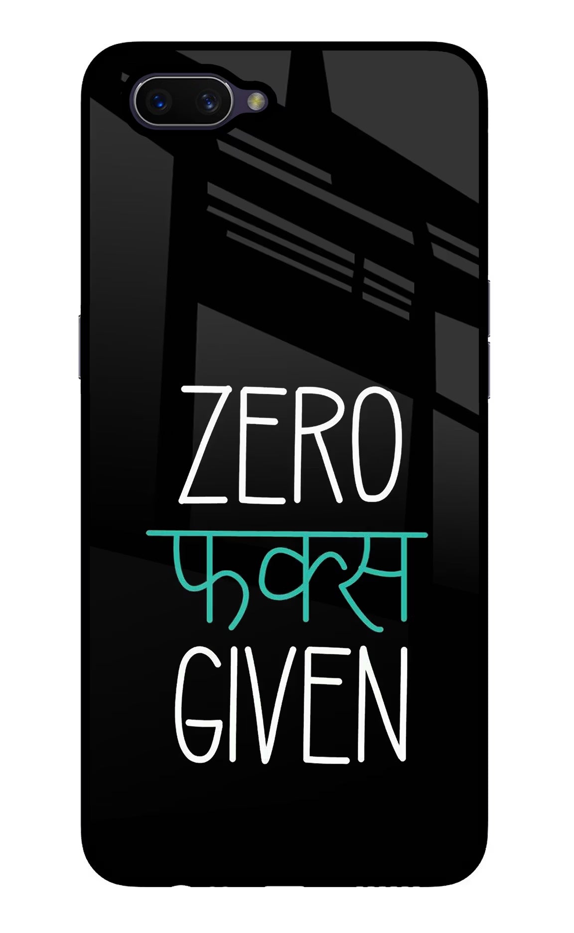 Zero Fucks Given Oppo A3S Glass Case Back Cover by Casekaro