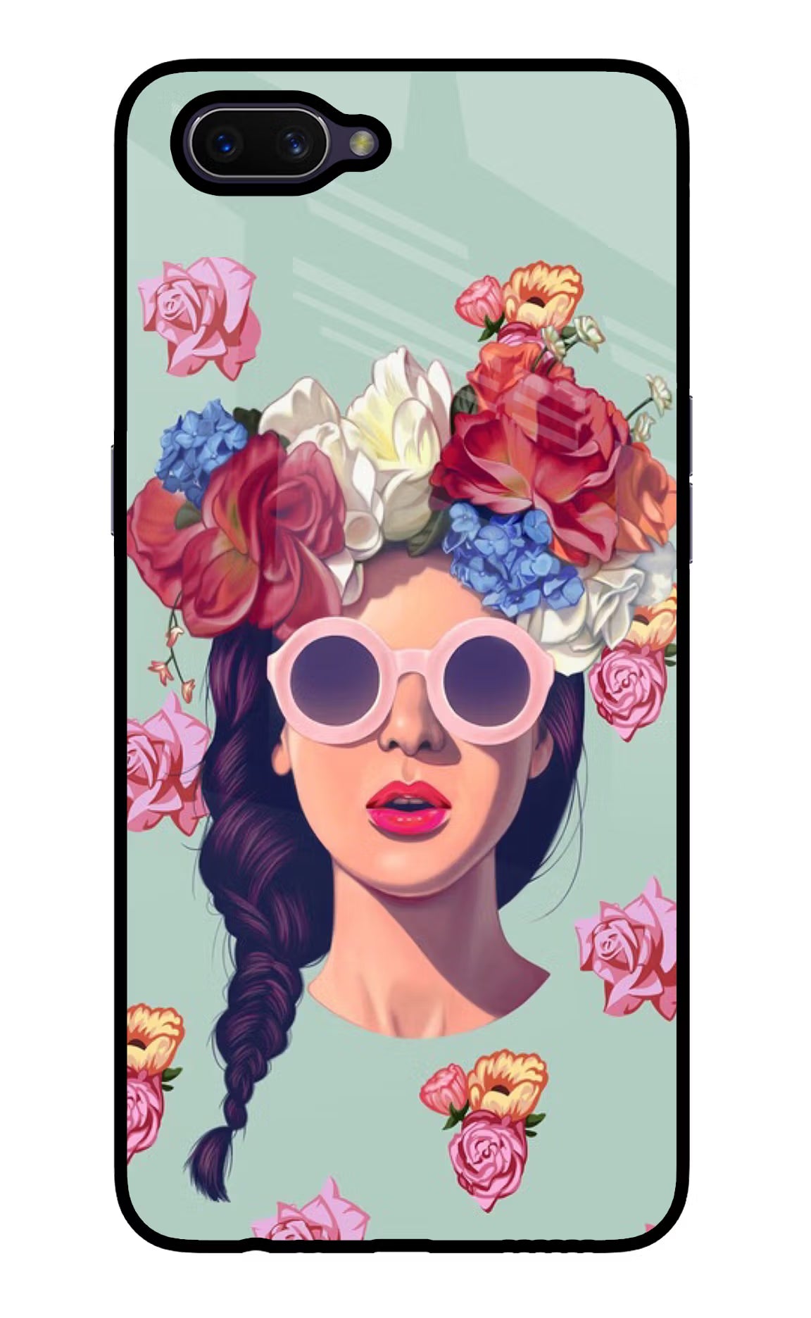 Pretty Girl Oppo A3S Glass Case Back Cover by Casekaro