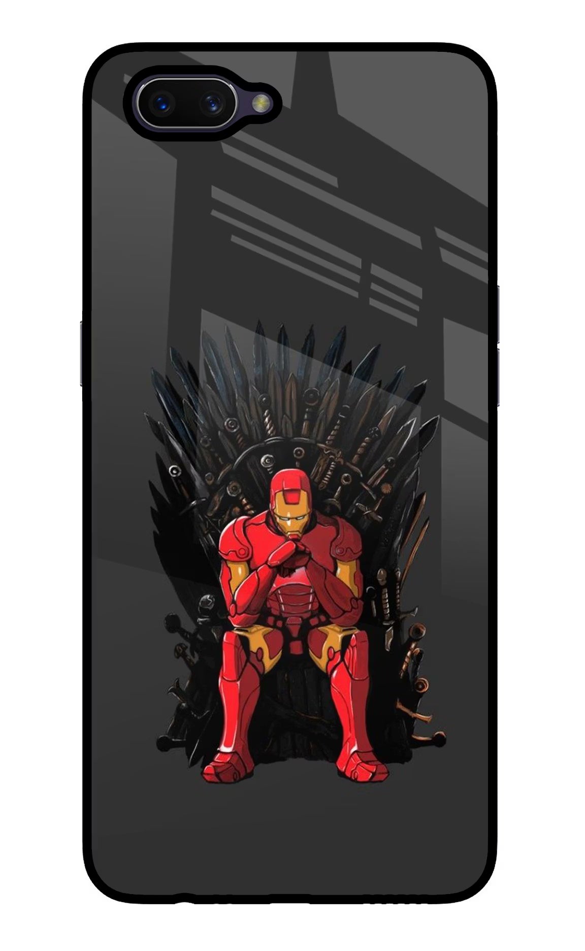 Ironman Throne Oppo A3S Glass Case Back Cover by Casekaro