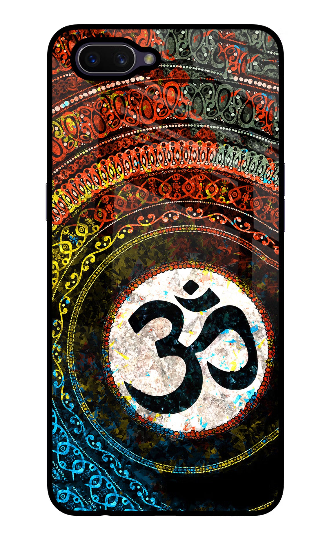 Om Cultural Oppo A3S Glass Case Back Cover by Casekaro