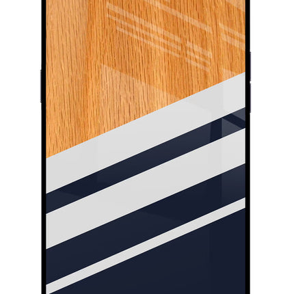 Blue and white wooden Oppo A3S Glass Case Back Cover by Casekaro