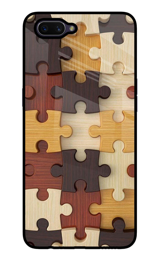 Wooden Puzzle Oppo A3S Glass Case