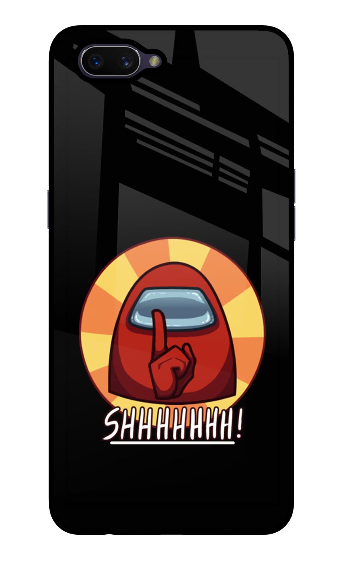 Among Us Shhh! Oppo A3S Glass Case Back Cover by Casekaro