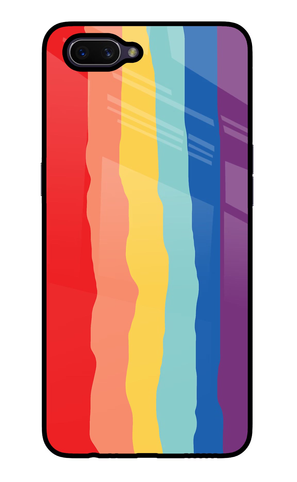 Rainbow Oppo A3S Glass Case Back Cover by Casekaro