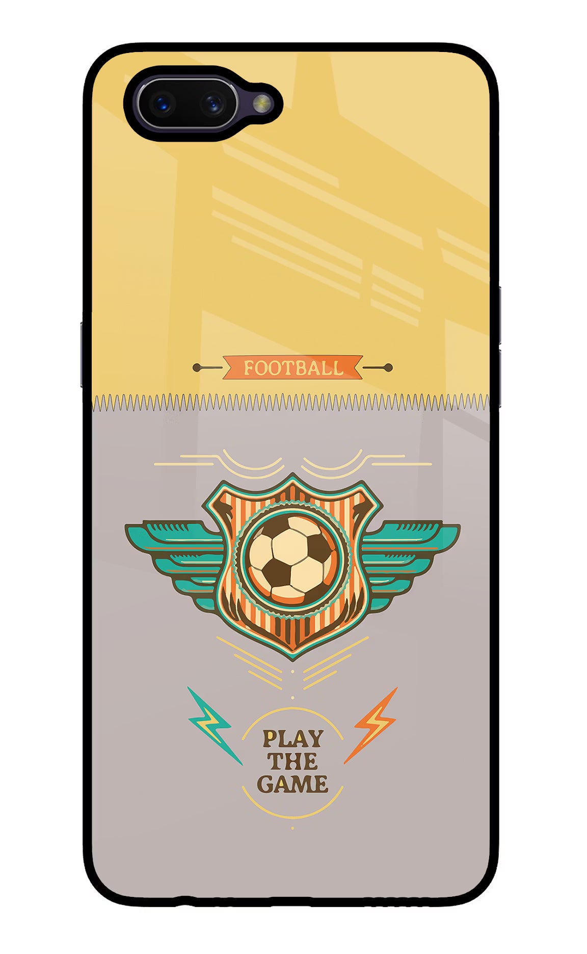 Football Oppo A3S Glass Case Back Cover by Casekaro