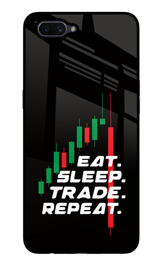 Eat Sleep Trade Repeat Oppo A3S Glass Case