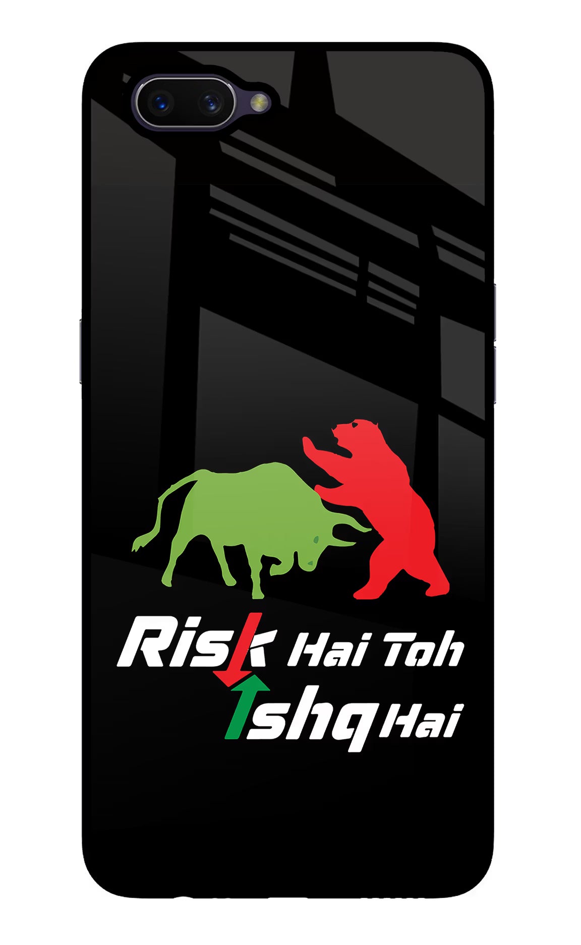 Risk Hai Toh Ishq Hai Oppo A3S Glass Case Back Cover by Casekaro