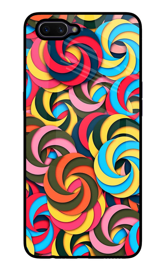 Spiral Pattern Oppo A3S Glass Case