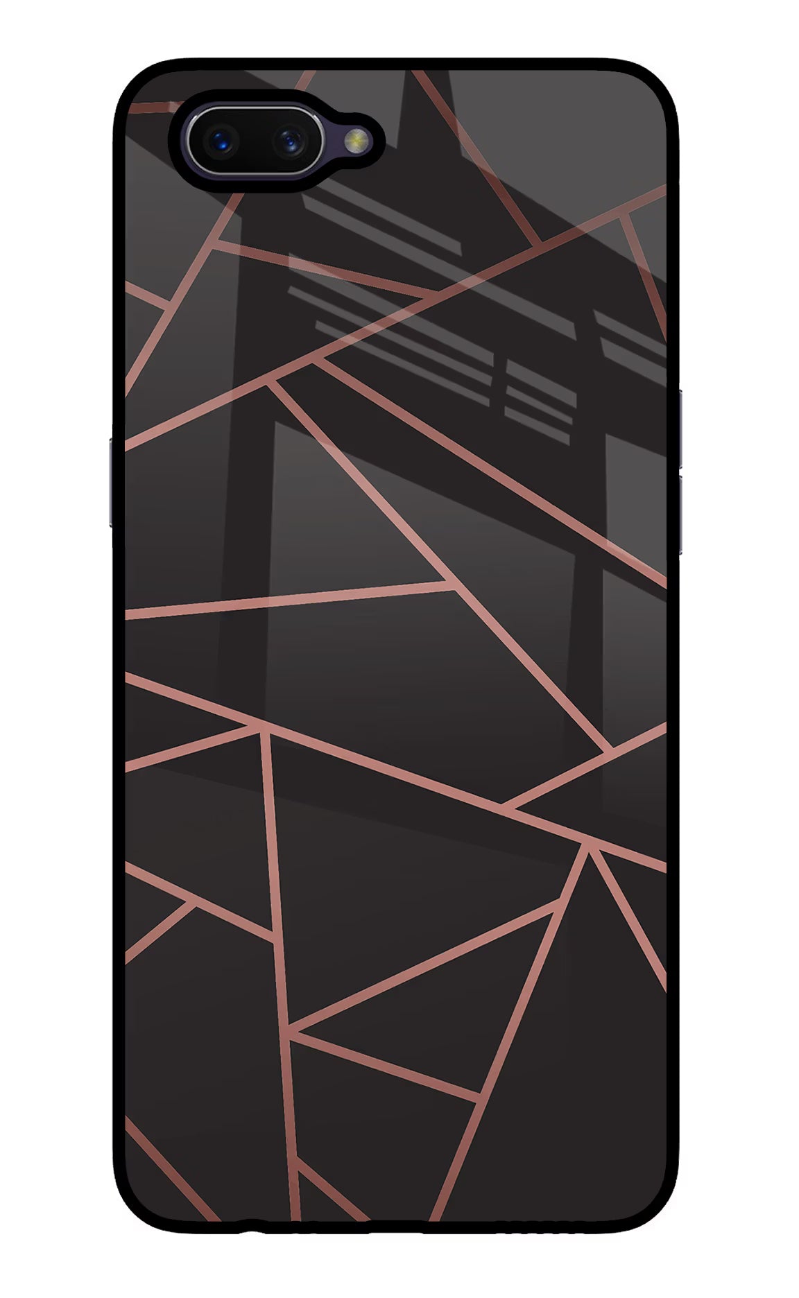 Geometric Pattern Oppo A3S Glass Case Back Cover by Casekaro