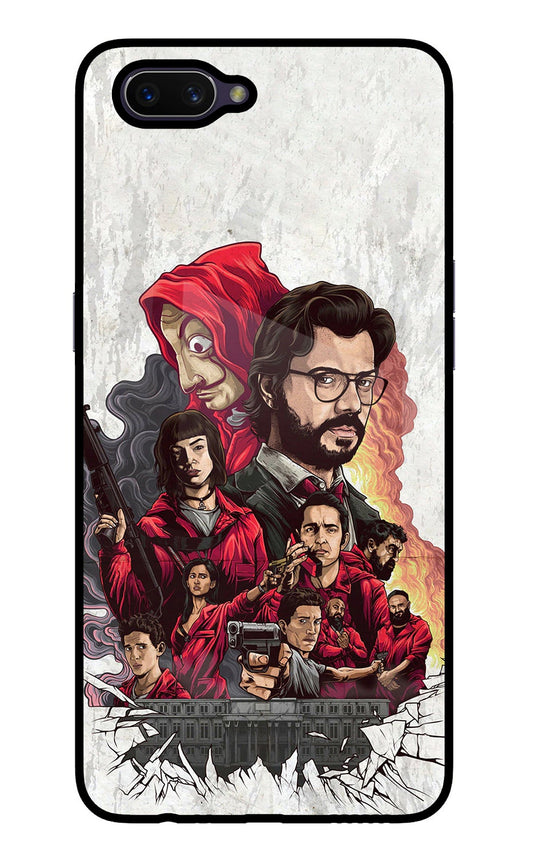 Money Heist Artwork Oppo A3S Glass Case