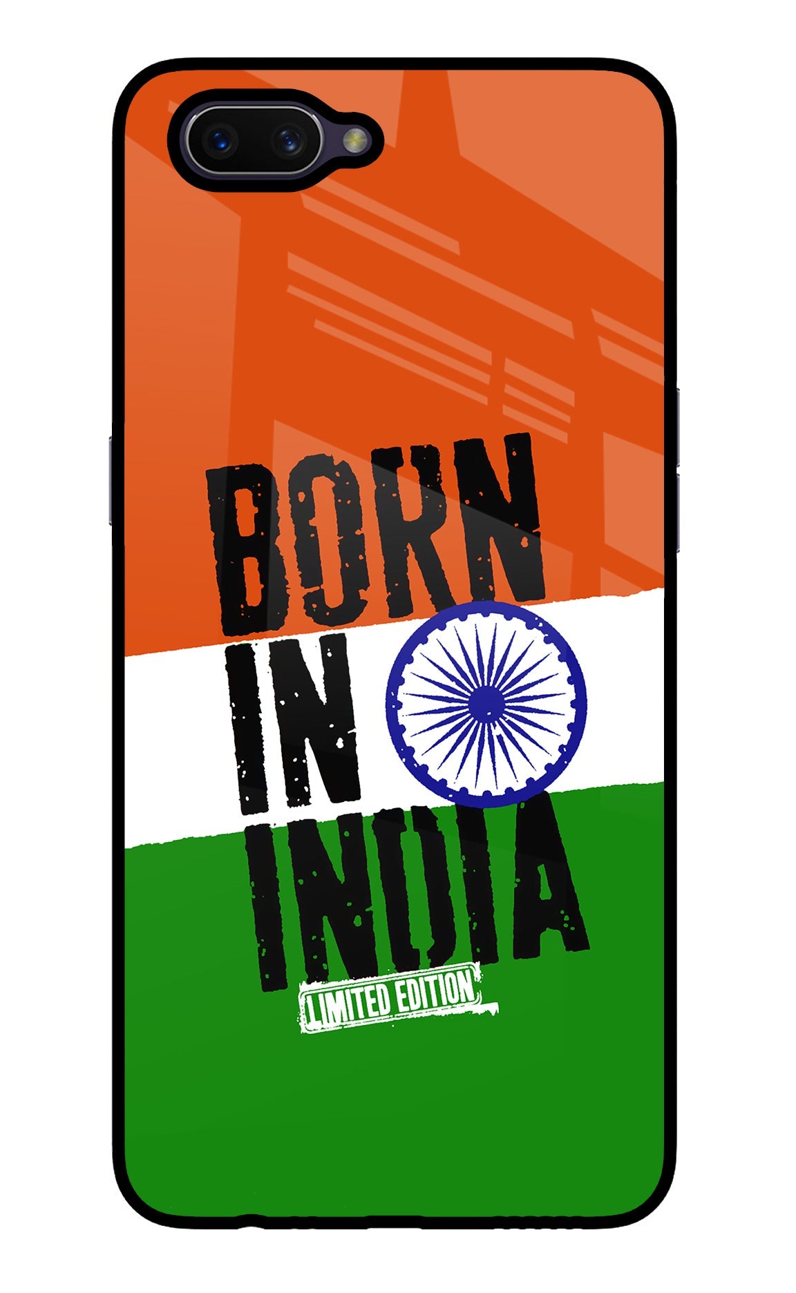 Born in India Oppo A3S Glass Case