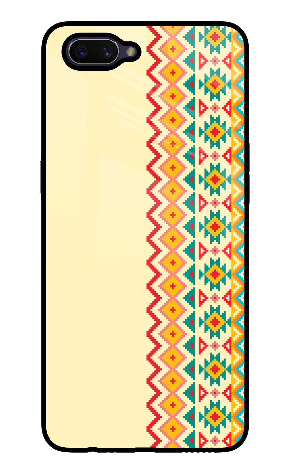 Ethnic Seamless Oppo A3S Glass Case Back Cover by Casekaro