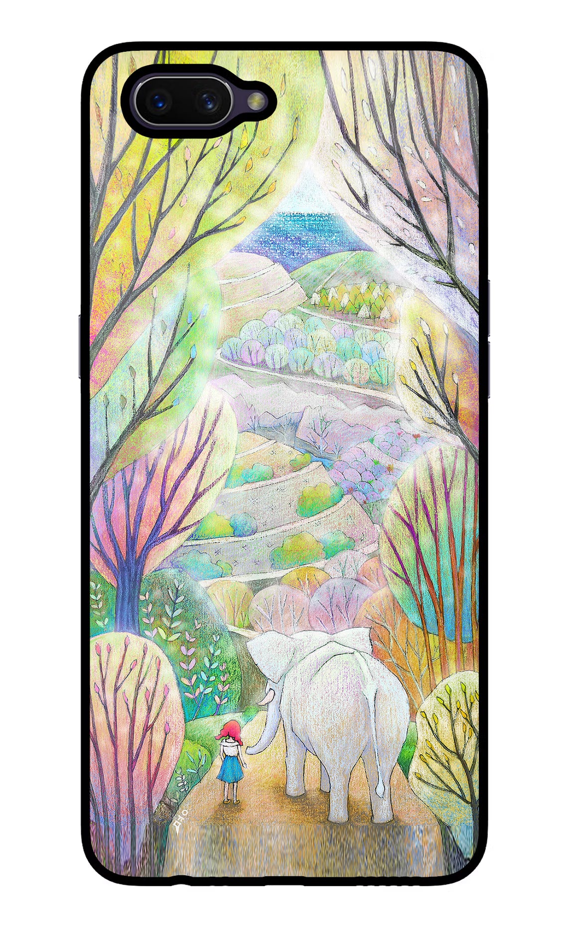 Nature Painting Oppo A3S Glass Case Back Cover by Casekaro