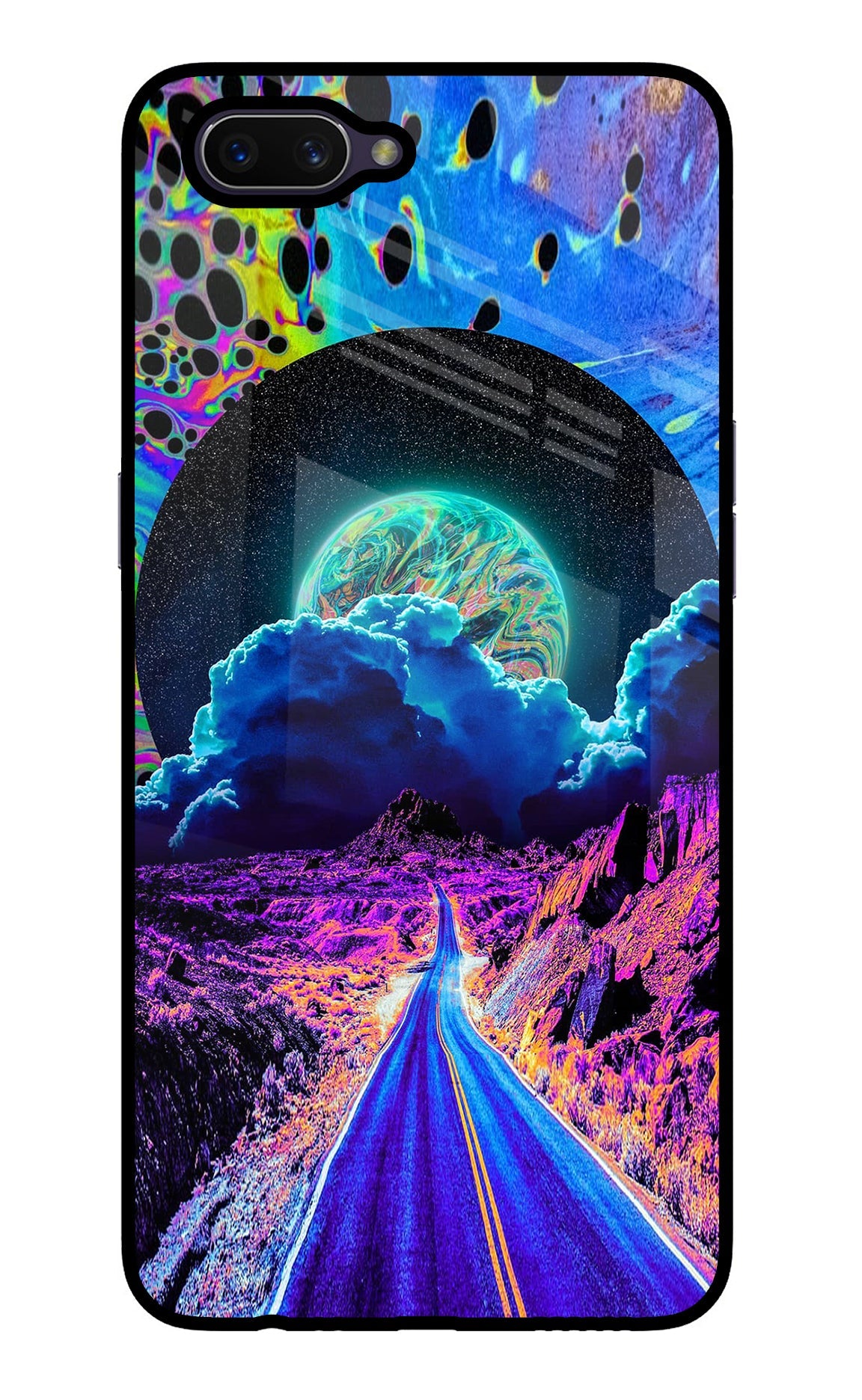 Psychedelic Painting Oppo A3S Glass Case