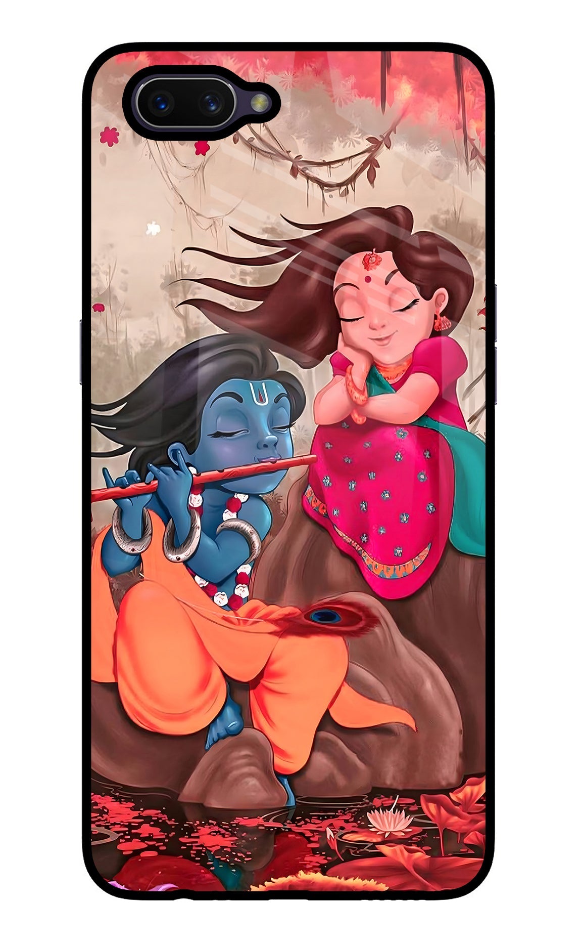 Radhe Krishna Oppo A3S Glass Case