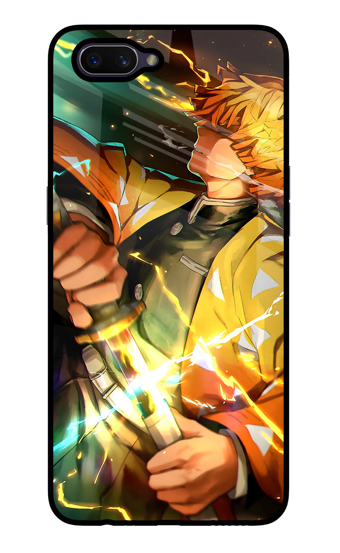 Demon Slayer Oppo A3S Glass Case Back Cover by Casekaro