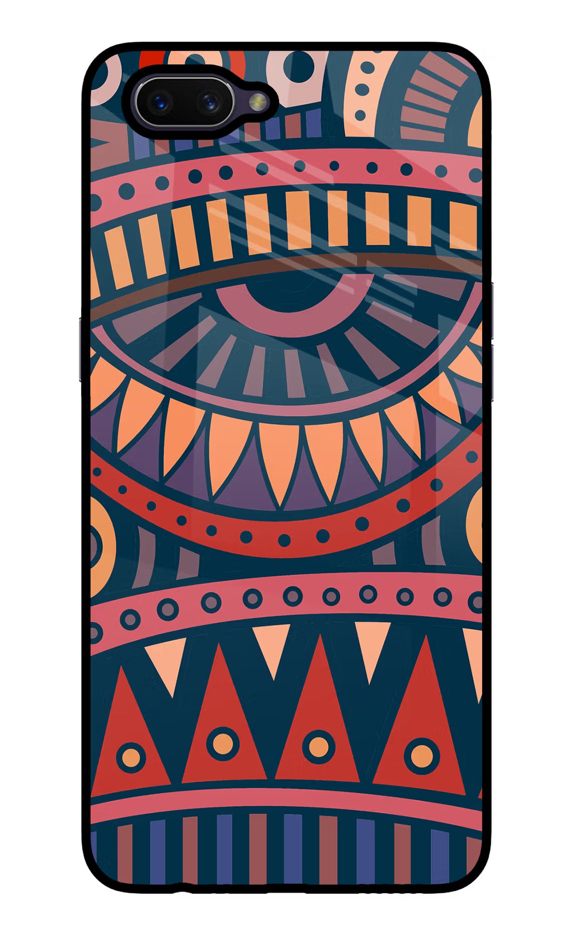 African Culture Design Oppo A3S Glass Case