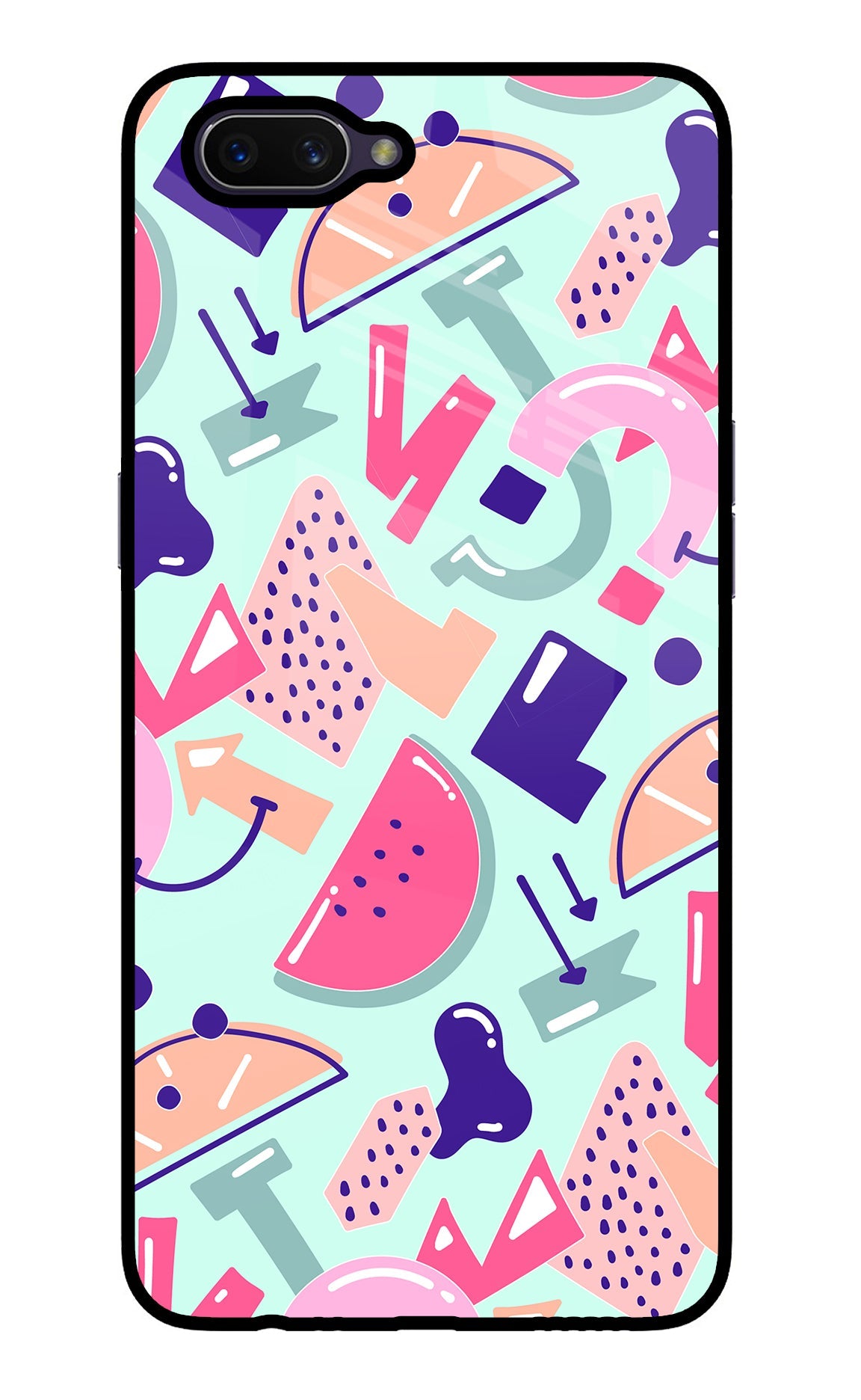 Doodle Pattern Oppo A3S Back Cover