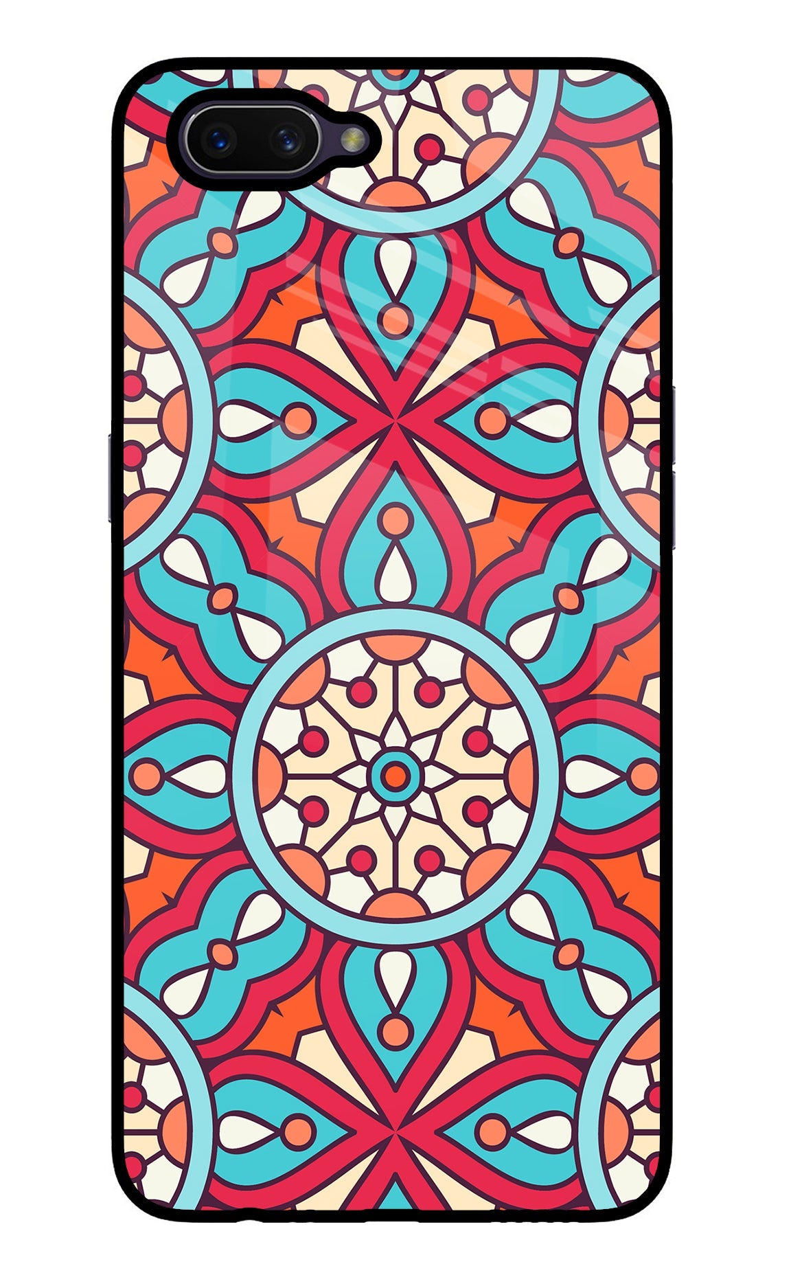 Mandala Geometric Oppo A3S Glass Case