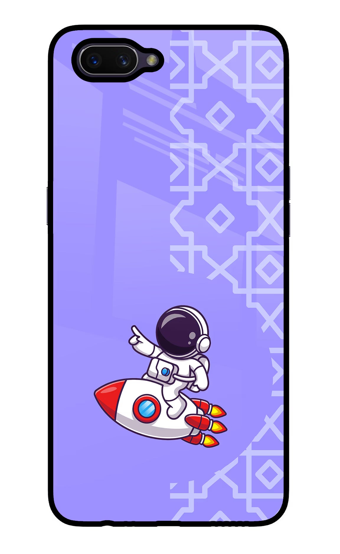 Cute Astronaut Oppo A3S Glass Case Back Cover by Casekaro