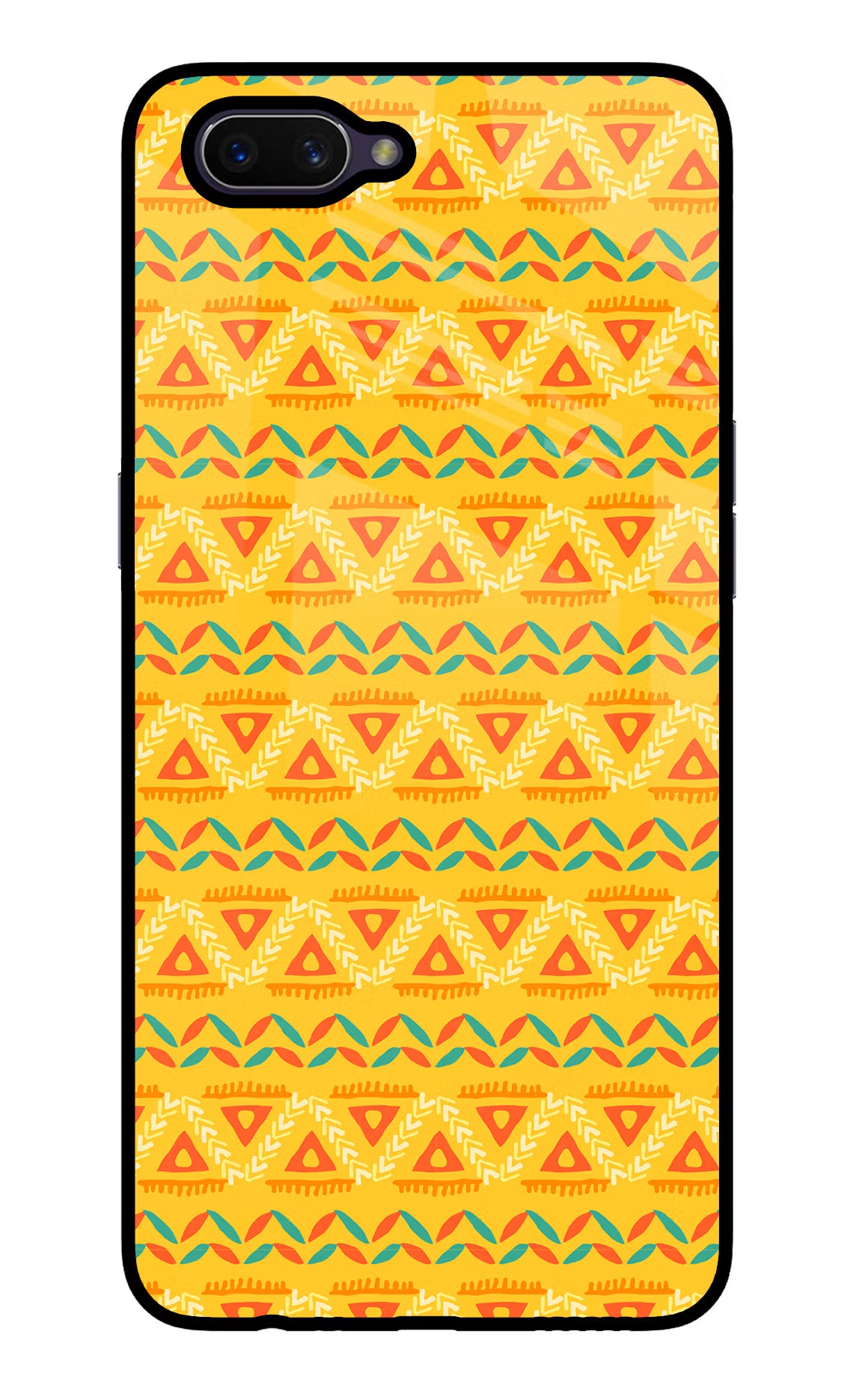 Tribal Pattern Oppo A3S Glass Case Back Cover by Casekaro