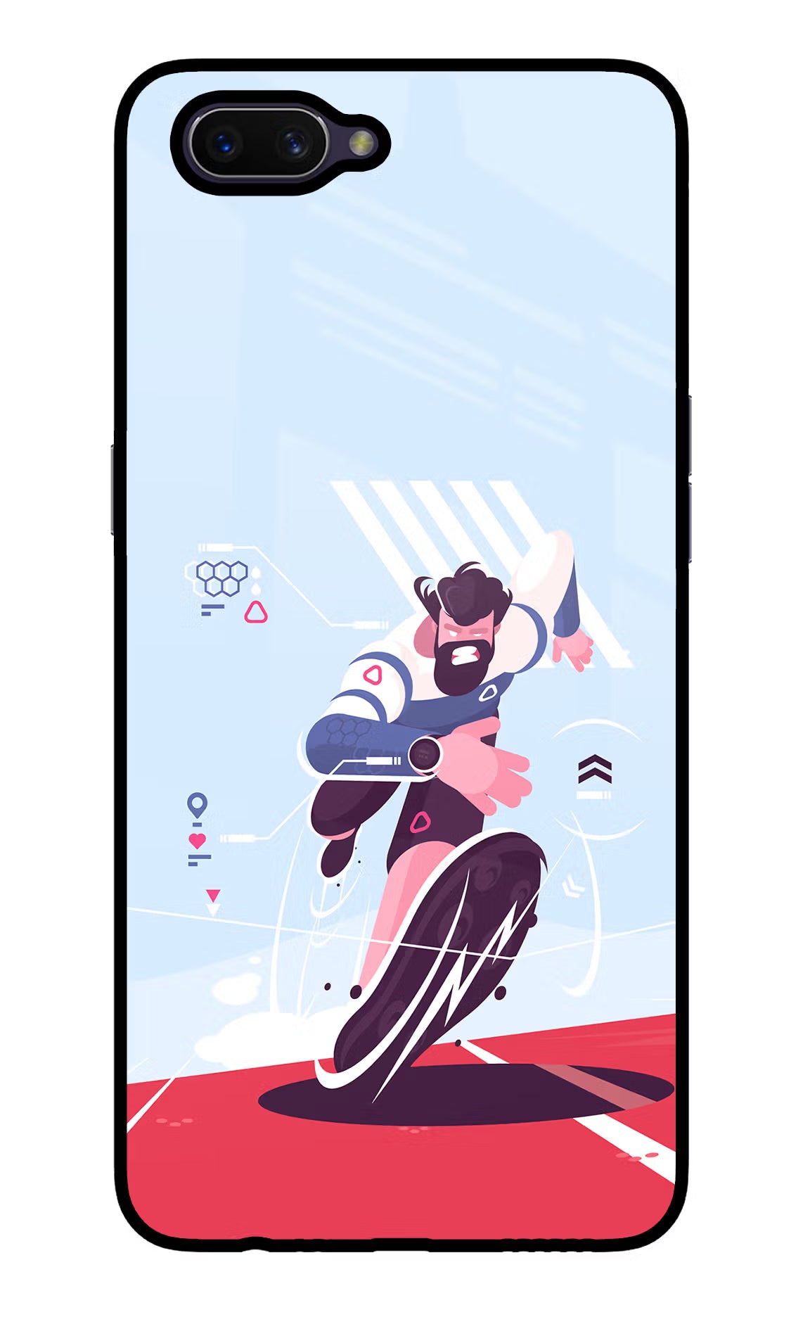 Run Pro Oppo A3S Glass Case Back Cover by Casekaro