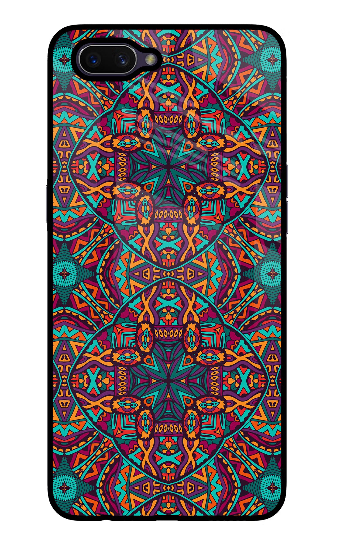 Colour Mandala Oppo A3S Glass Case Back Cover by Casekaro