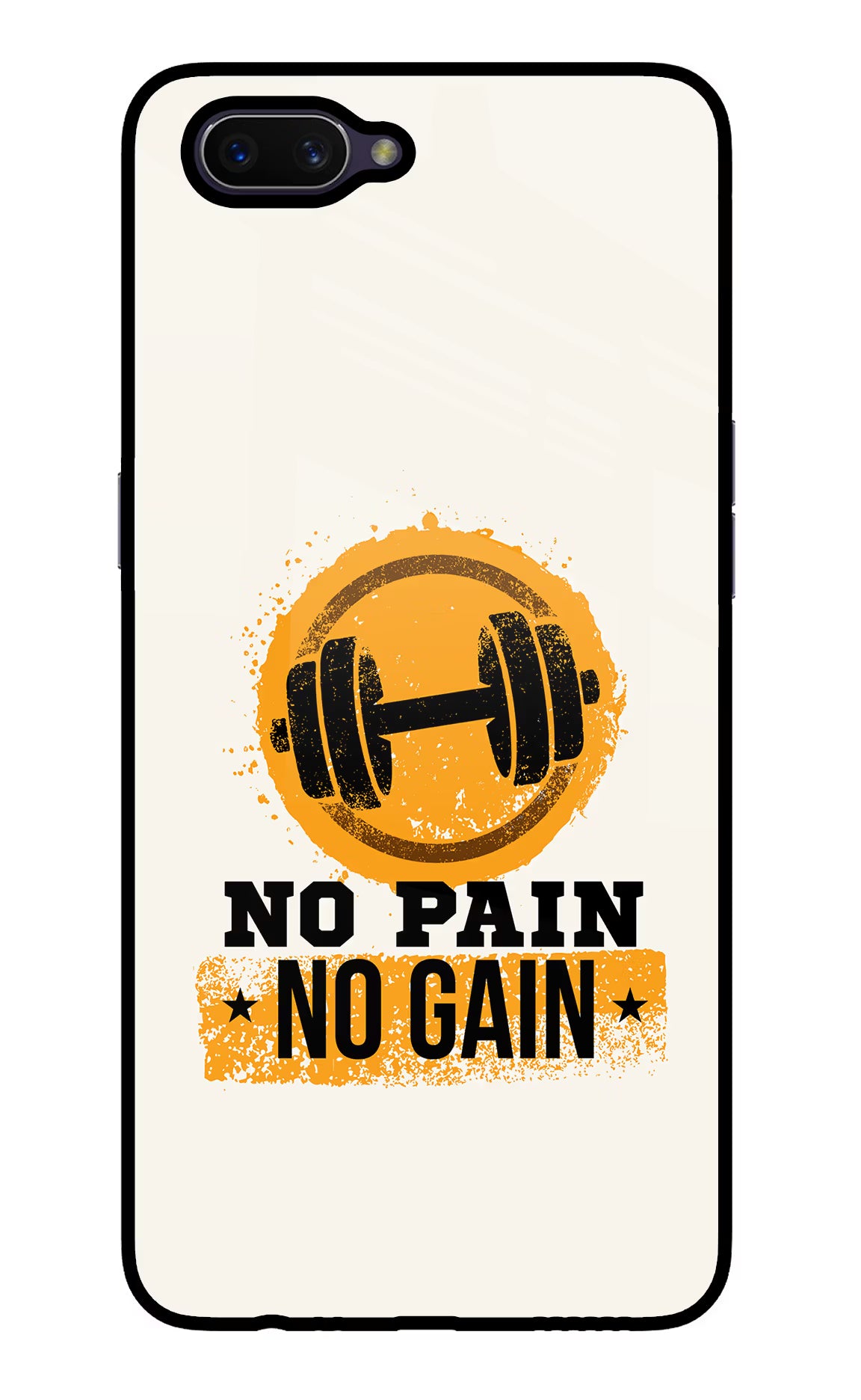 No Pain No Gain Oppo A3S Glass Case Back Cover by Casekaro