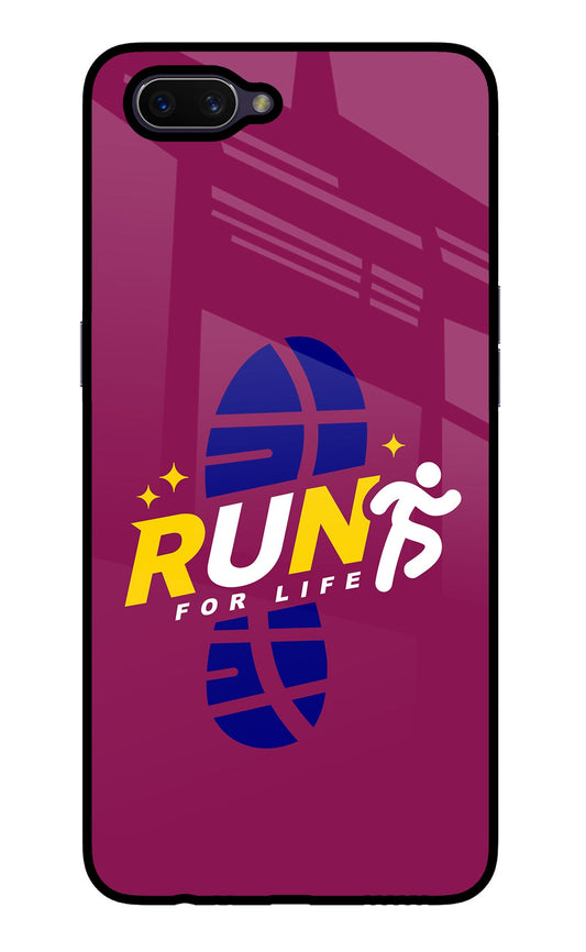 Run for Life Oppo A3S Glass Case