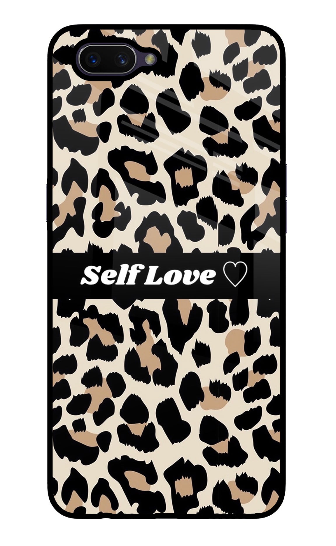 Leopard Print Self Love Oppo A3S Glass Case