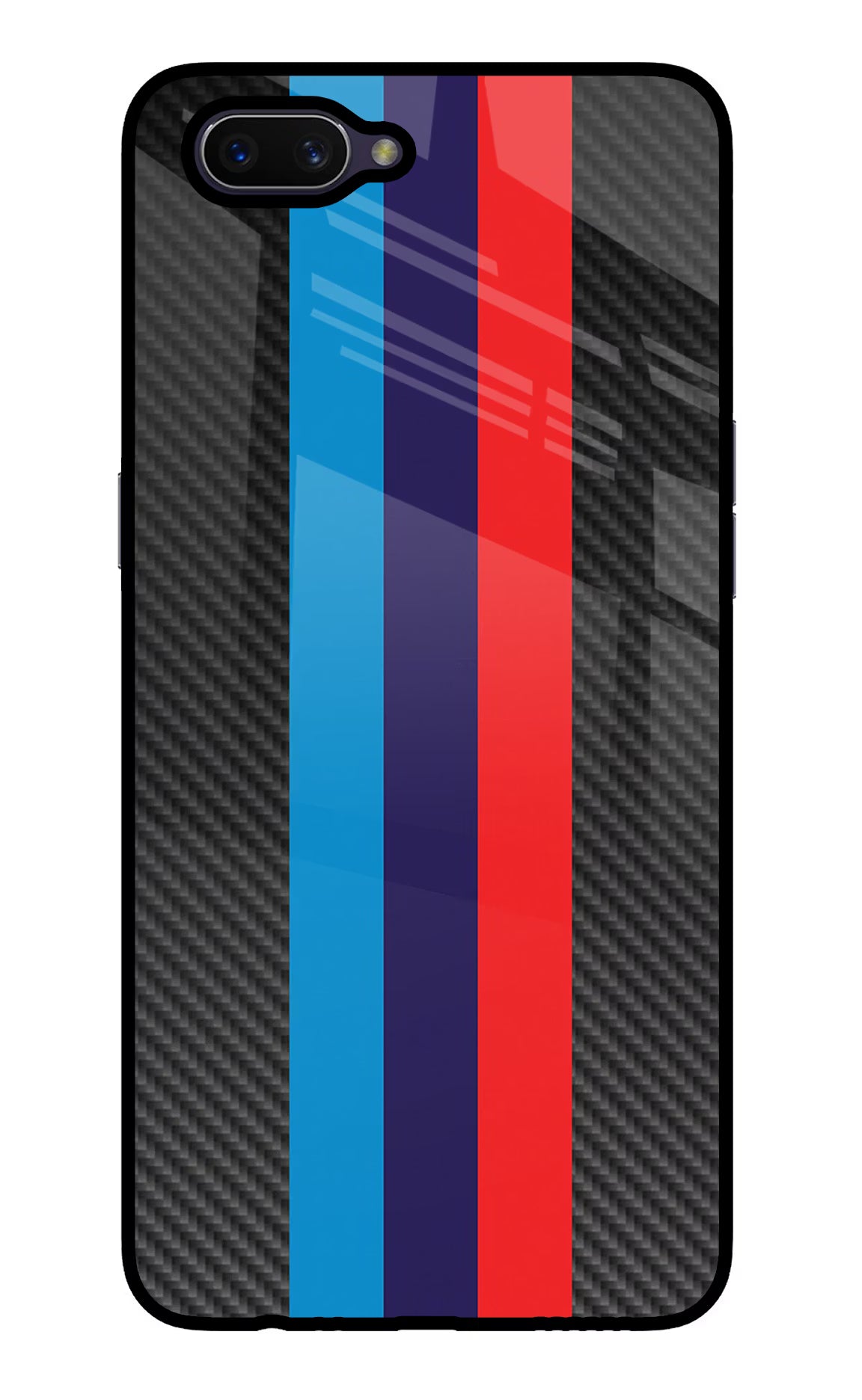 BMW Stripes Pattern Oppo A3S Glass Case Back Cover by Casekaro
