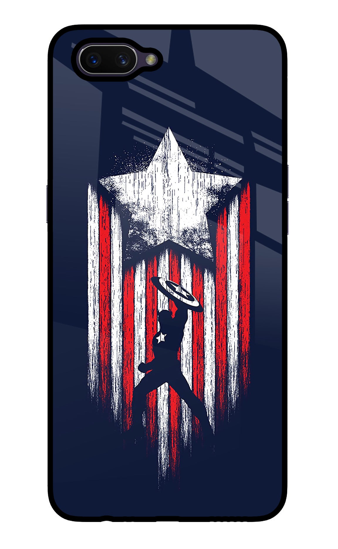 Captain America Marvel Art Oppo A3S Glass Case