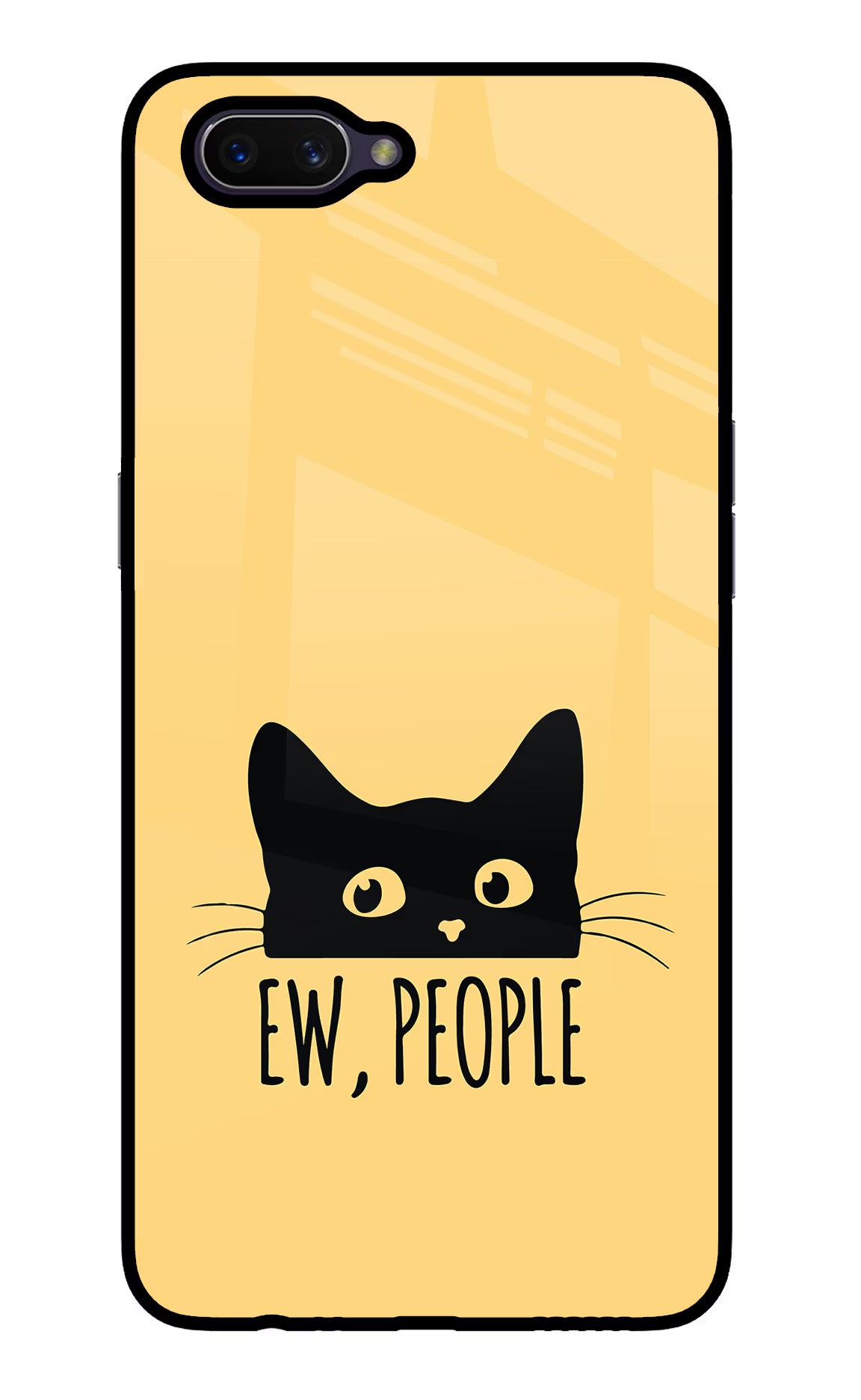 Ew People Catitude Oppo A3S Glass Case Back Cover by Casekaro