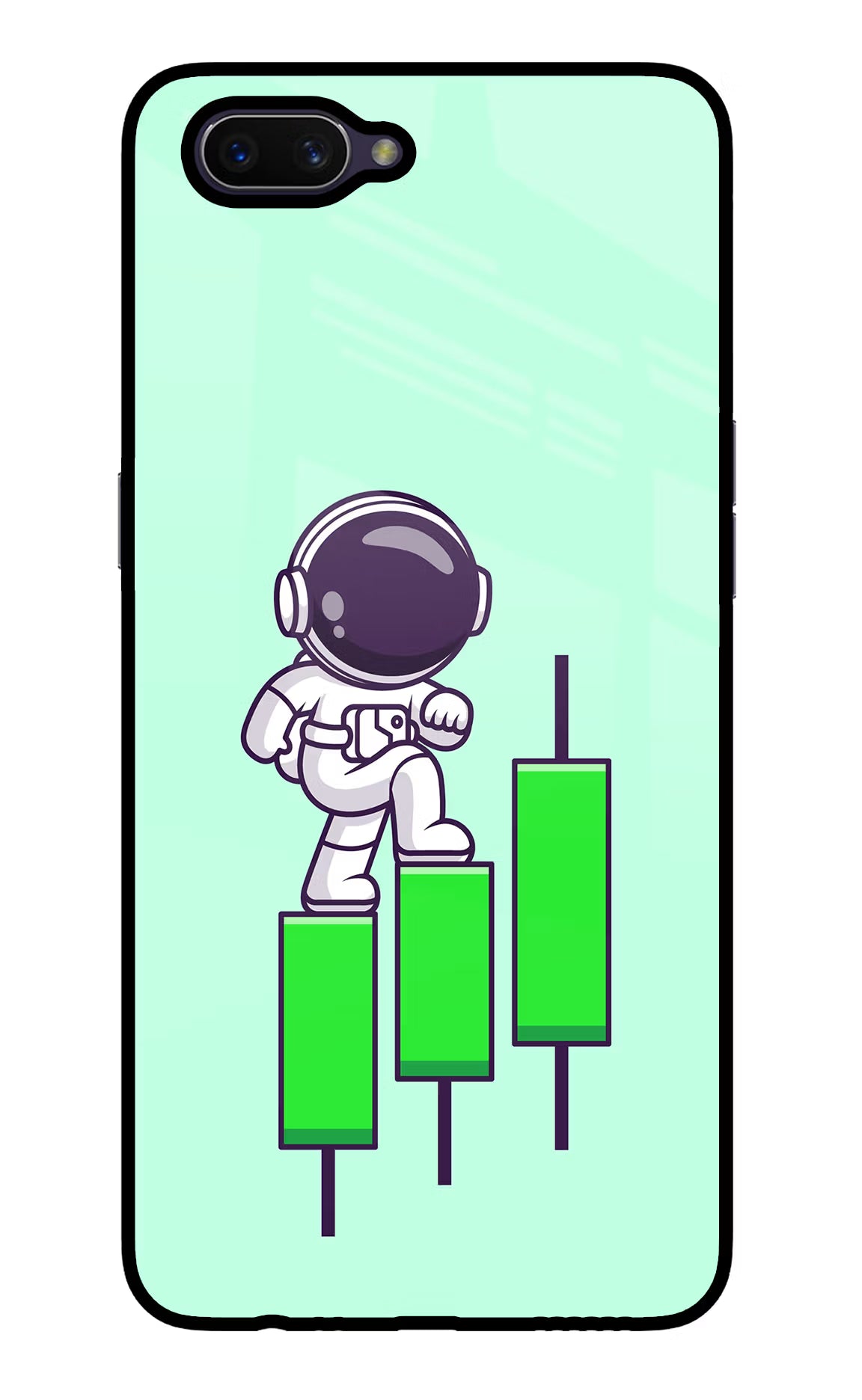 Astronaut Trader Oppo A3S Glass Case